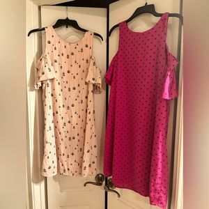 Lot Of 2 City Streets Light & Dark Pink Black Cold Shoulder Dress Sz 8 Both NWT